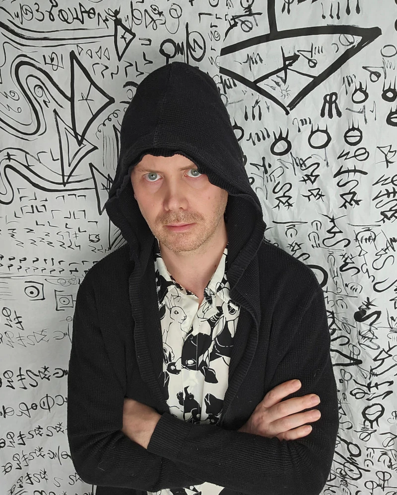 dramatic portrait of a visionary artist in silhouette